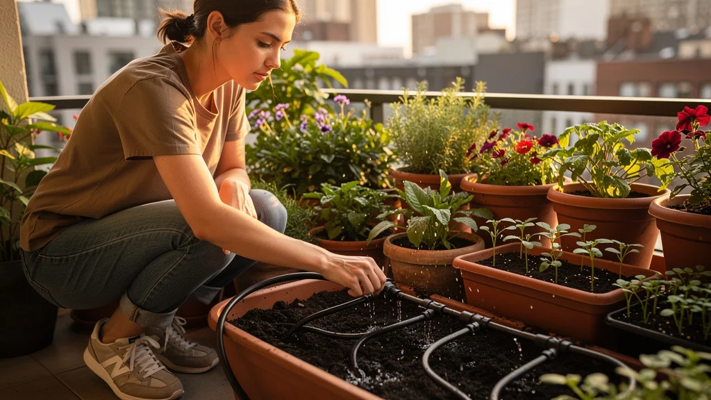Installation d’arrosage par goutte à goutte sur balcon pour une irrigation économique et efficace