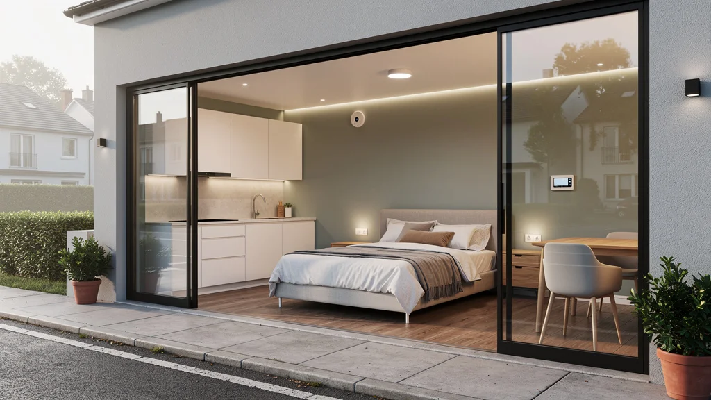 Transformation de garage en habitation moderne conforme aux normes pour location sécurisée et confortable